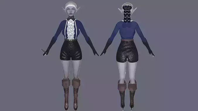 High elf Low-poly 3D model