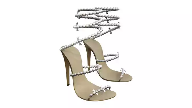 Pearl Beaded Bridal High Heel Sandals