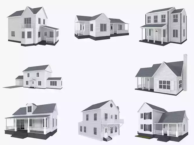 8 House Collection 3D model