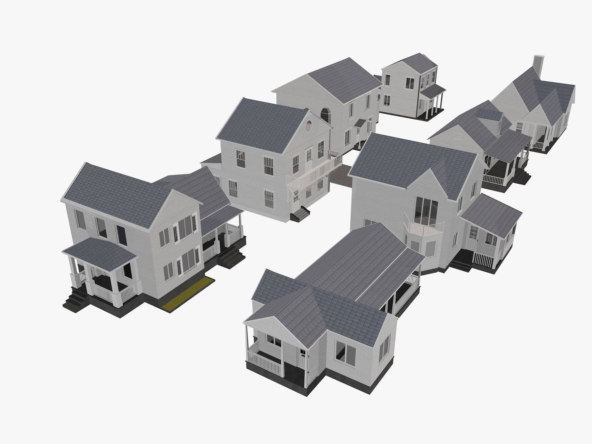 8 House Collection 3D model_4