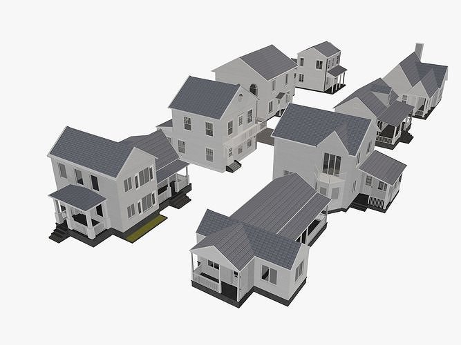 8 House Collection 3D model 5