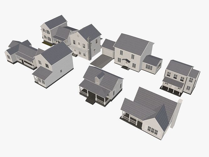 8 House Collection 3D model 3