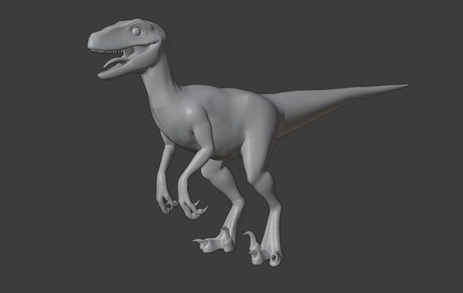 Low Poly Raptor Dinosaur 3D model