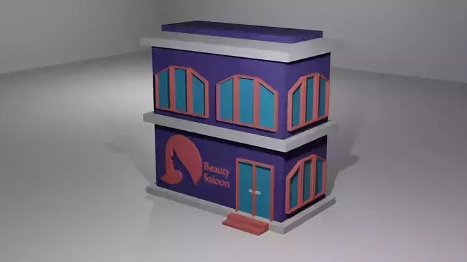 Low Poly Beauty Saloon with 3 different color option