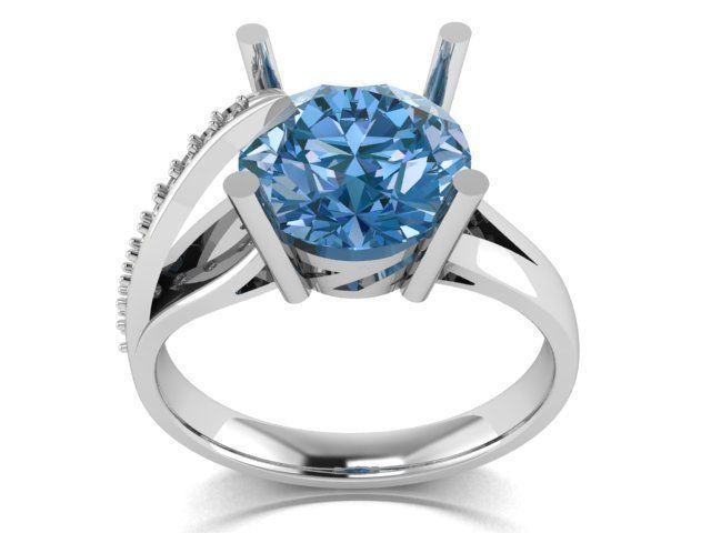 solitaire ring  3D print model_22