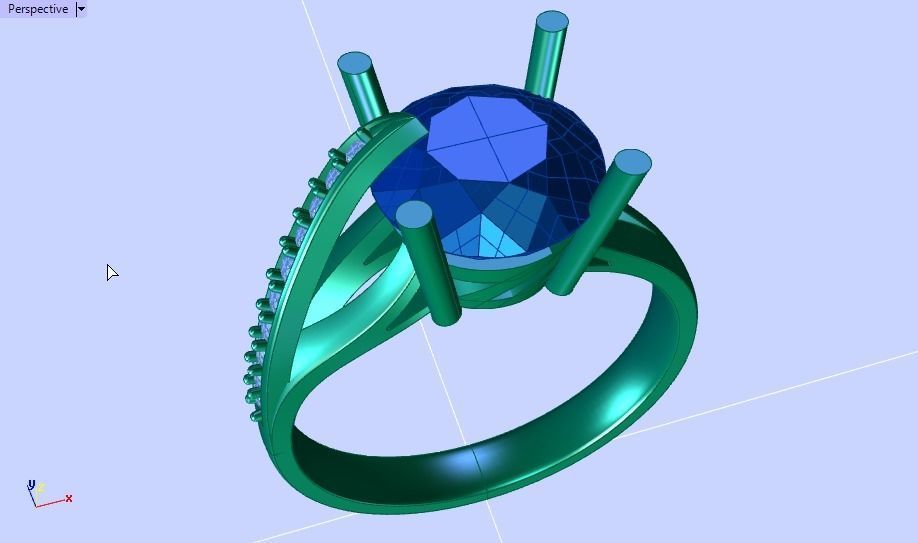 solitaire ring  3D print model_14