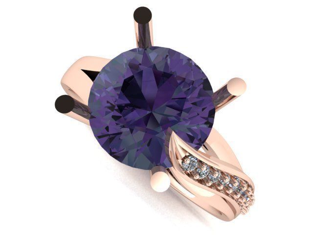 solitaire ring  3D print model_16