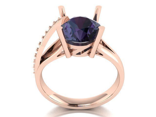 solitaire ring  3D print model_12