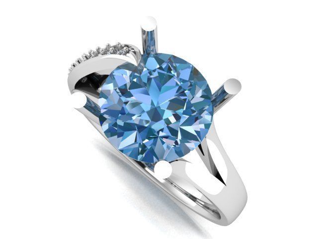 solitaire ring  3D print model_13