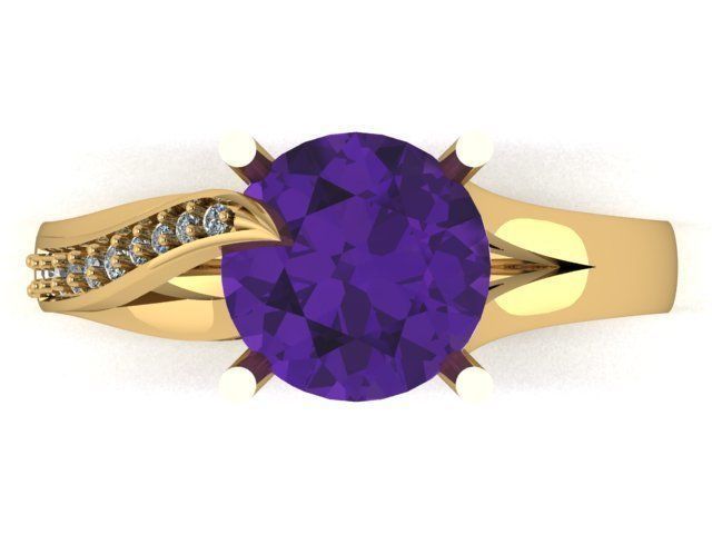 solitaire ring  3D print model_5