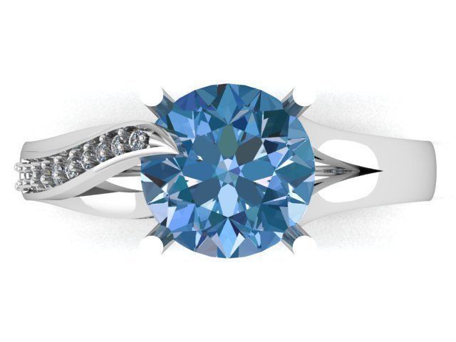 solitaire ring  3D print model_8