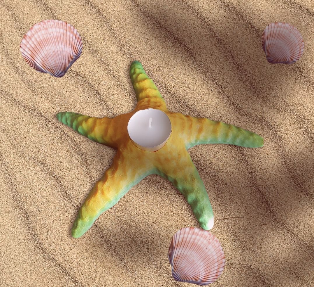 StarFish Candle Chingle 3D print model_4