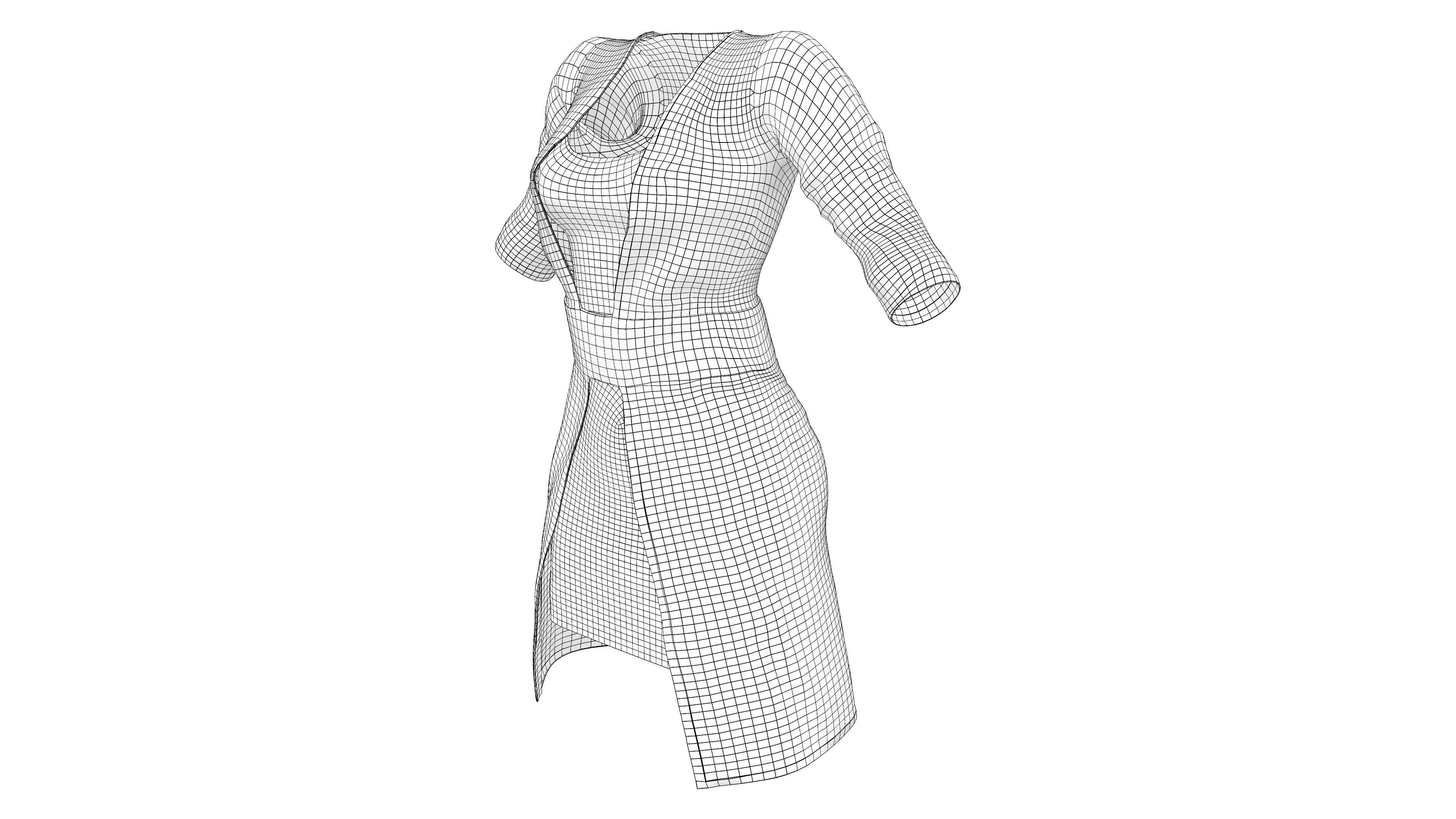 Long Leather Coat Low-poly 3D model_8