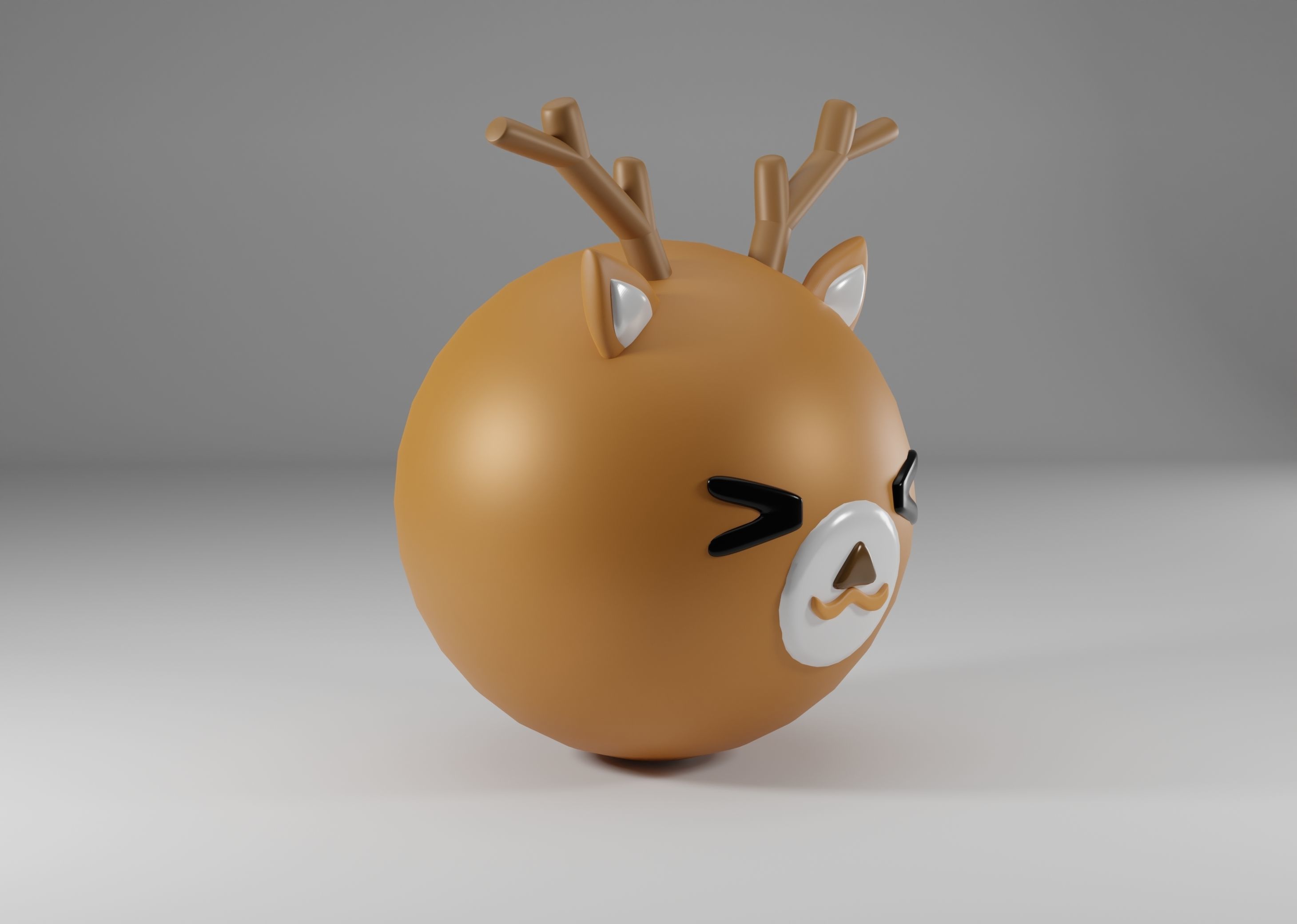 Cartoon Deer Ball 3D model 3D print model_4