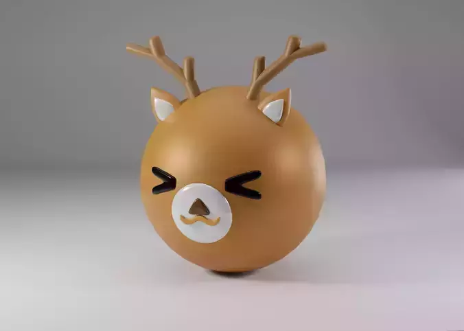 Cartoon Deer Ball 3D model 3D print model