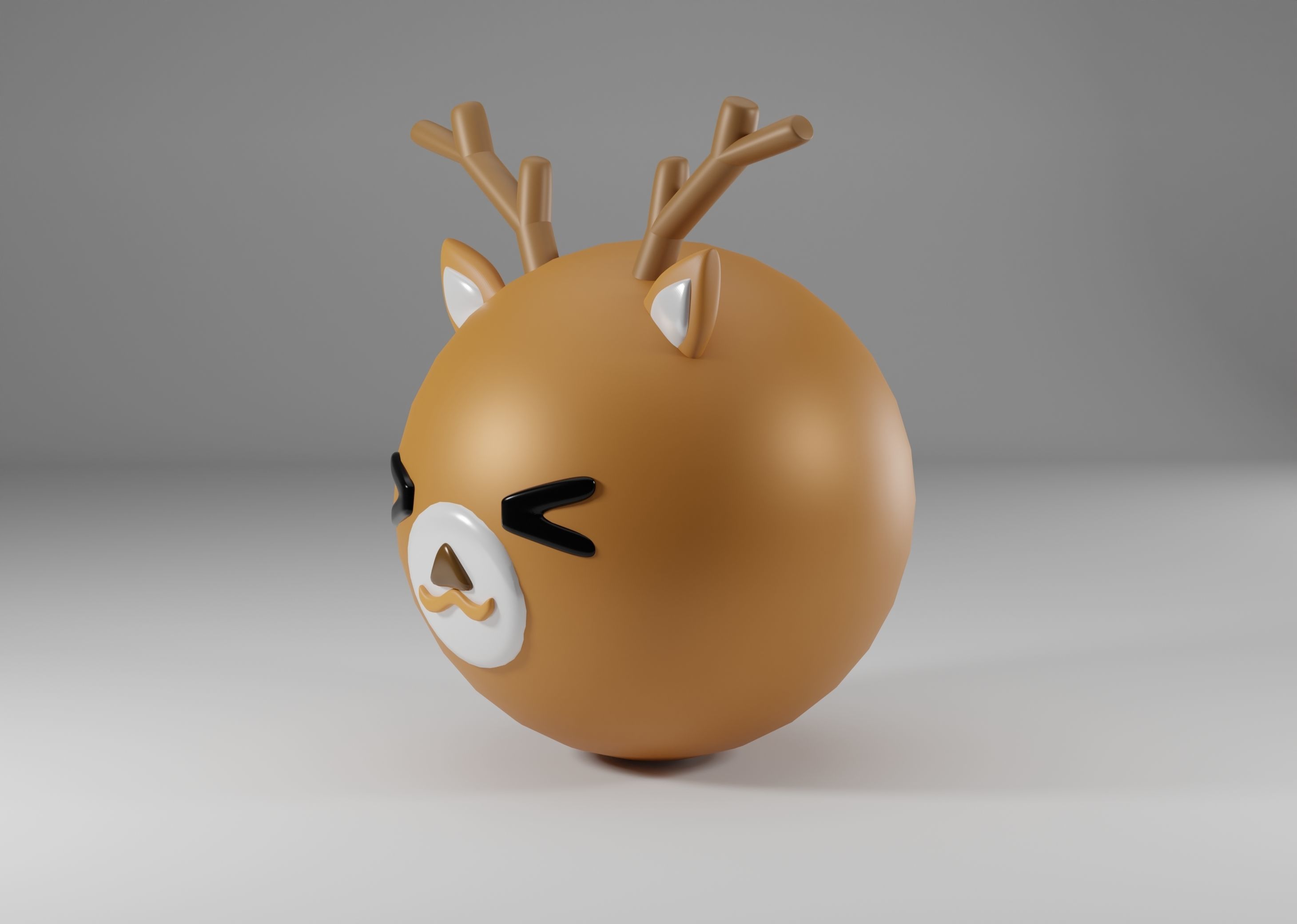 Cartoon Deer Ball 3D model 3D print model_3