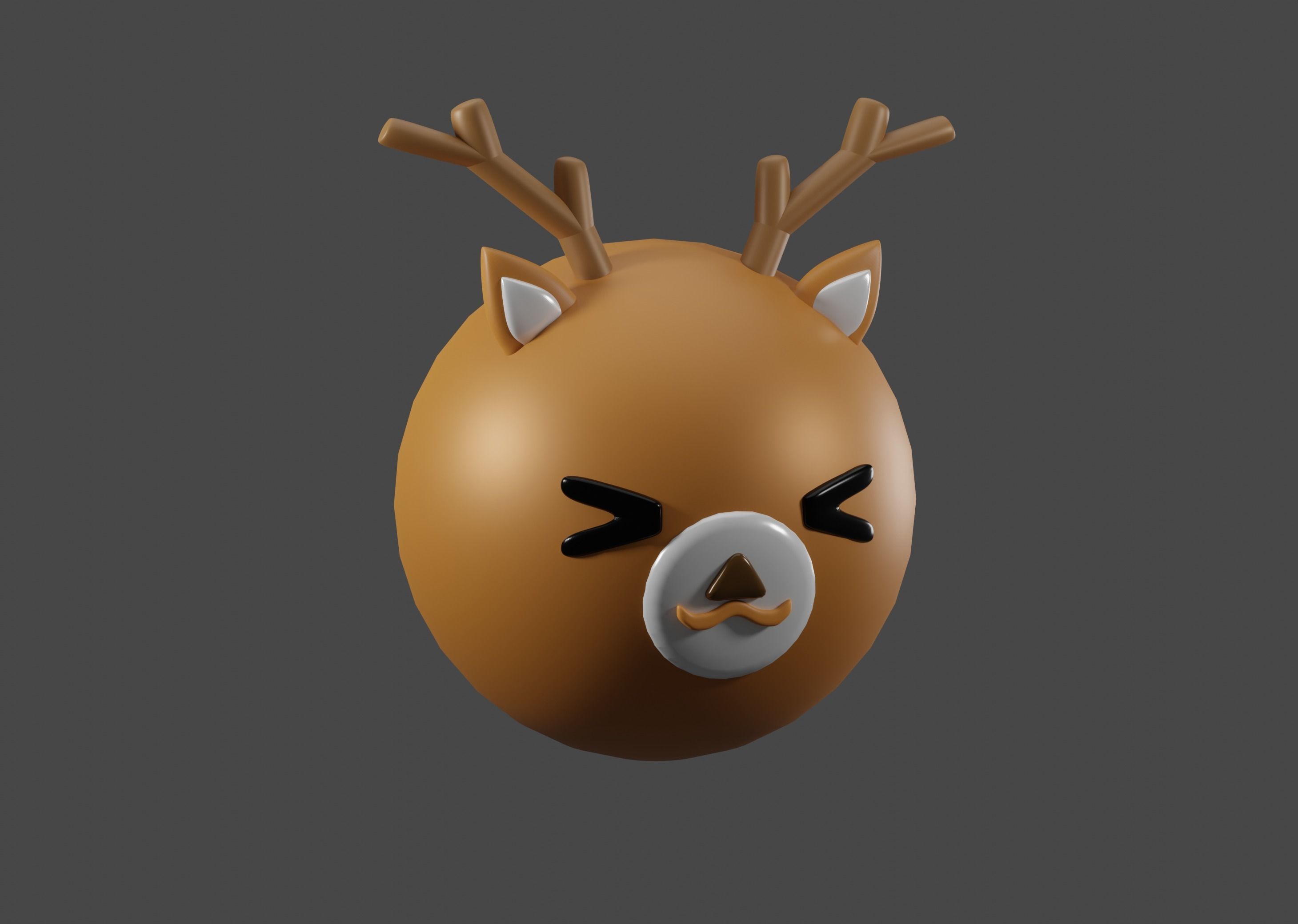Cartoon Deer Ball 3D model 3D print model_1