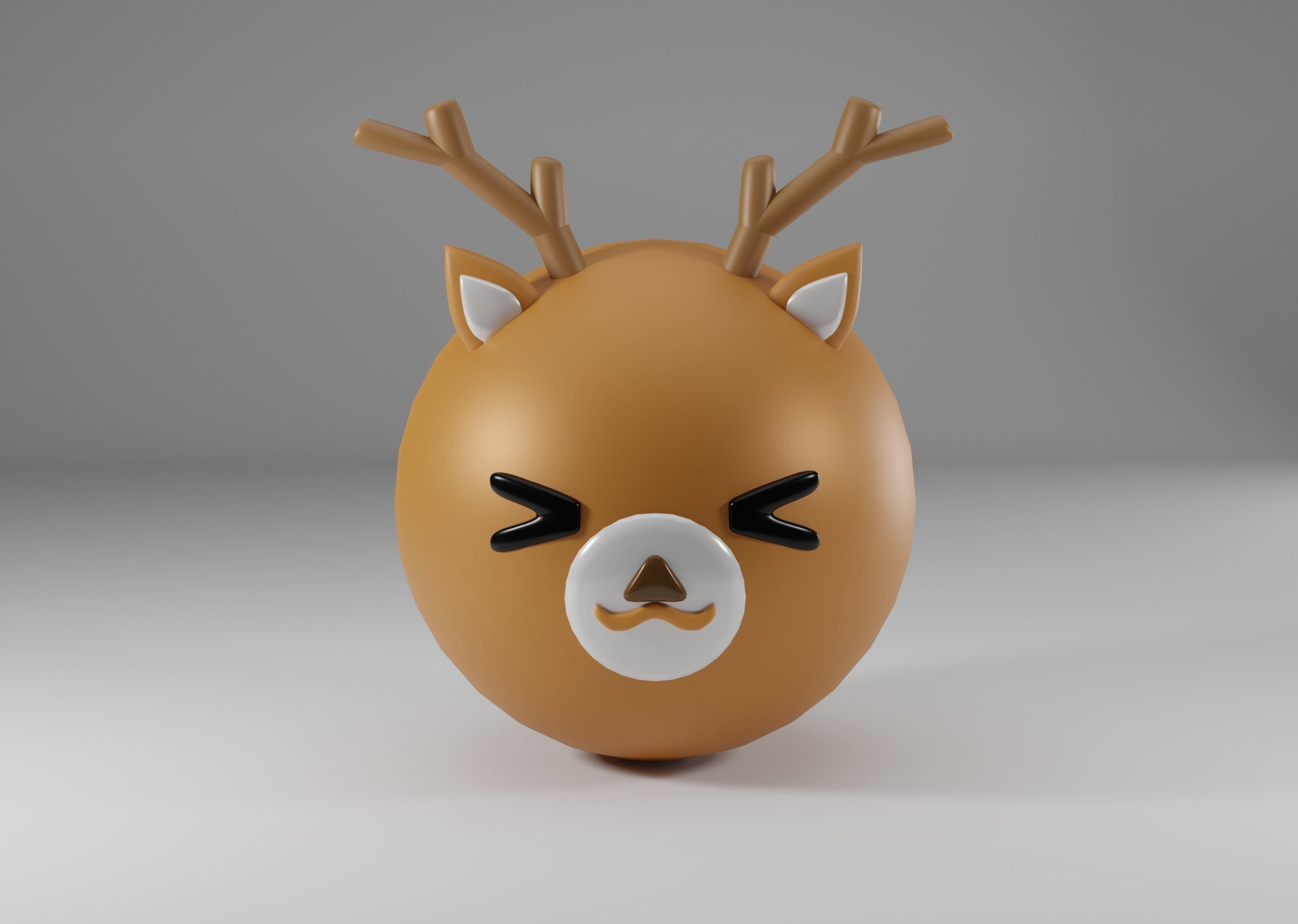 Cartoon Deer Ball 3D model 3D print model_2