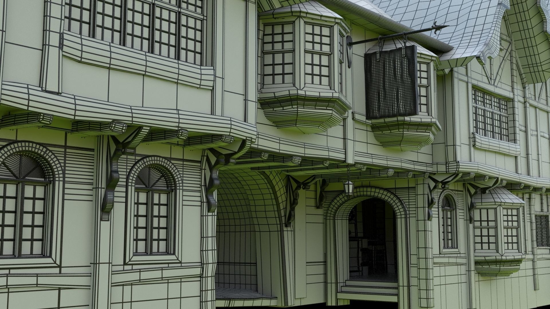 Tudor Pub Inn Tavern 3D model_19