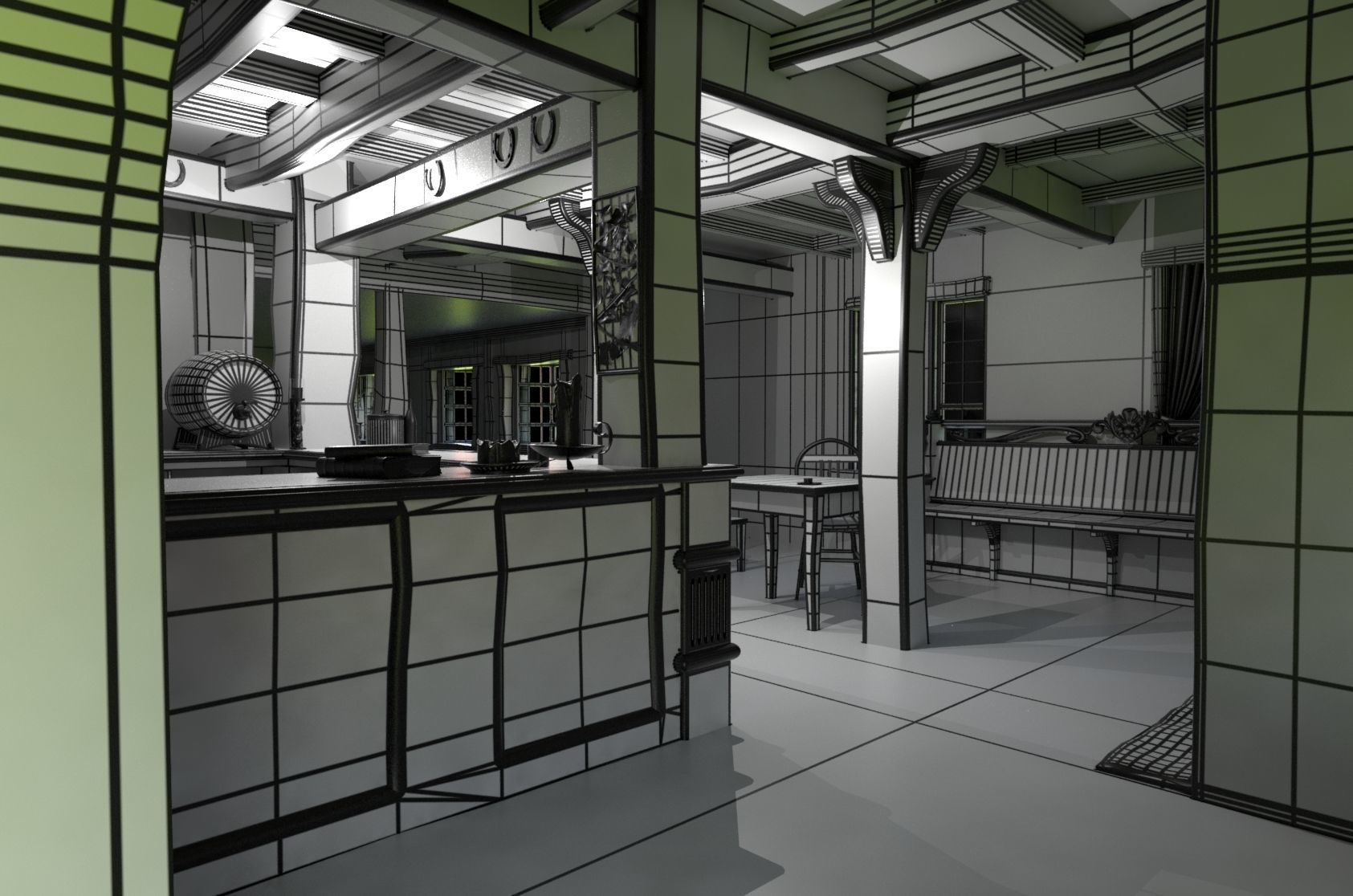 Tudor Pub Inn Tavern 3D model_24