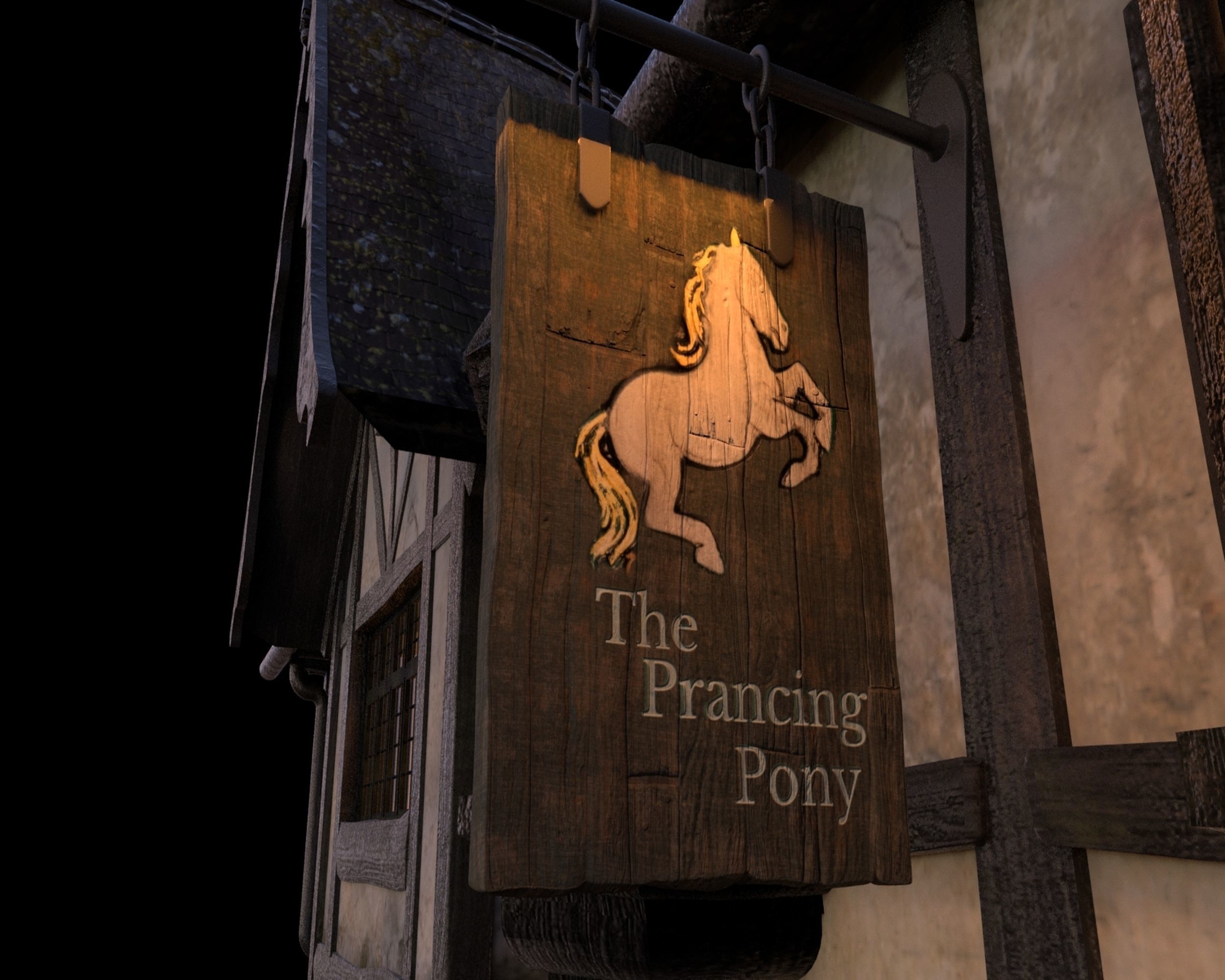 Tudor Pub Inn Tavern 3D model_10