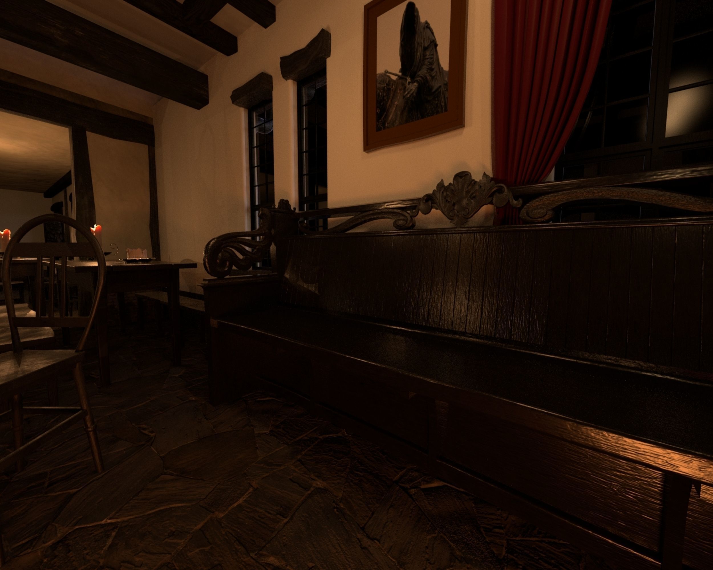 Tudor Pub Inn Tavern 3D model_6