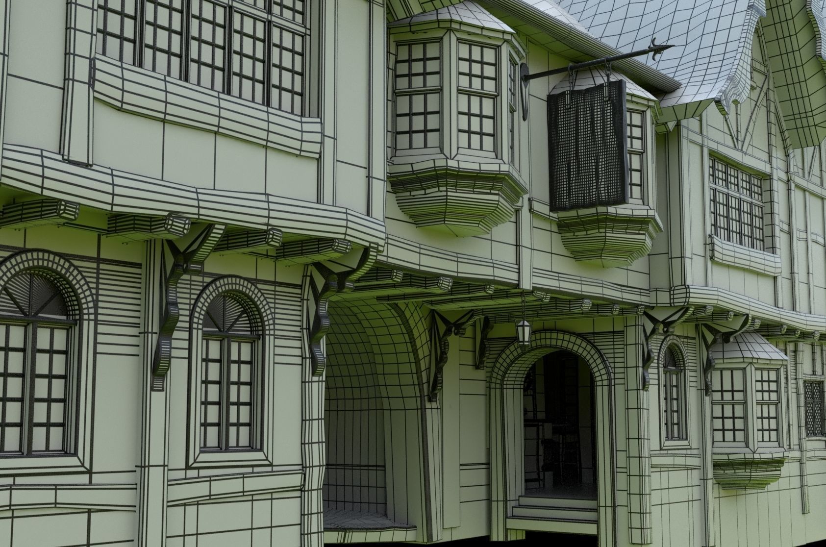 Tudor Pub Inn Tavern 3D model_18