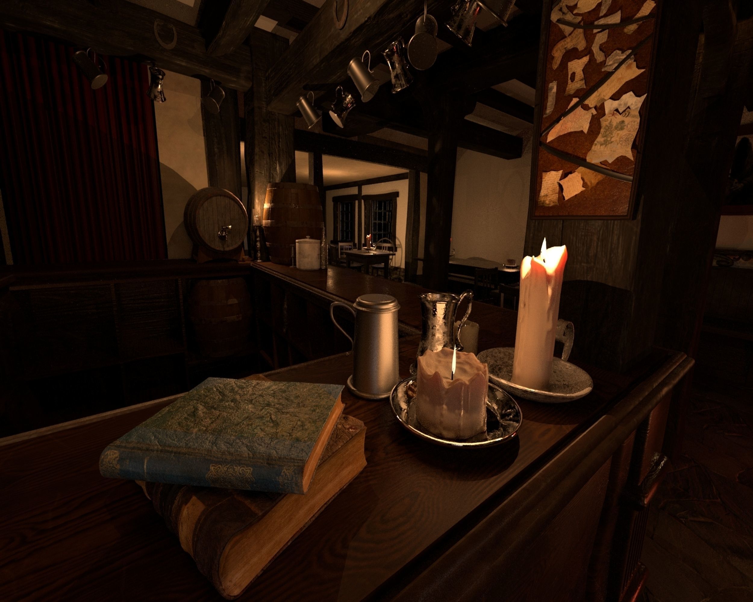 Tudor Pub Inn Tavern 3D model_7