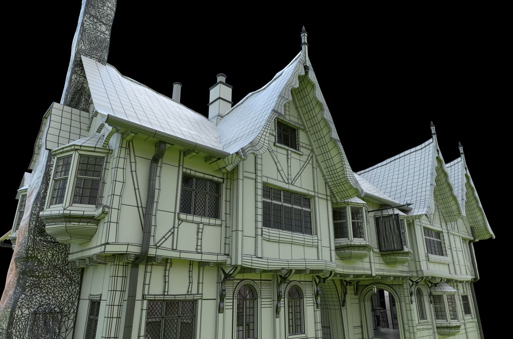 Tudor Pub Inn Tavern 3D model_34