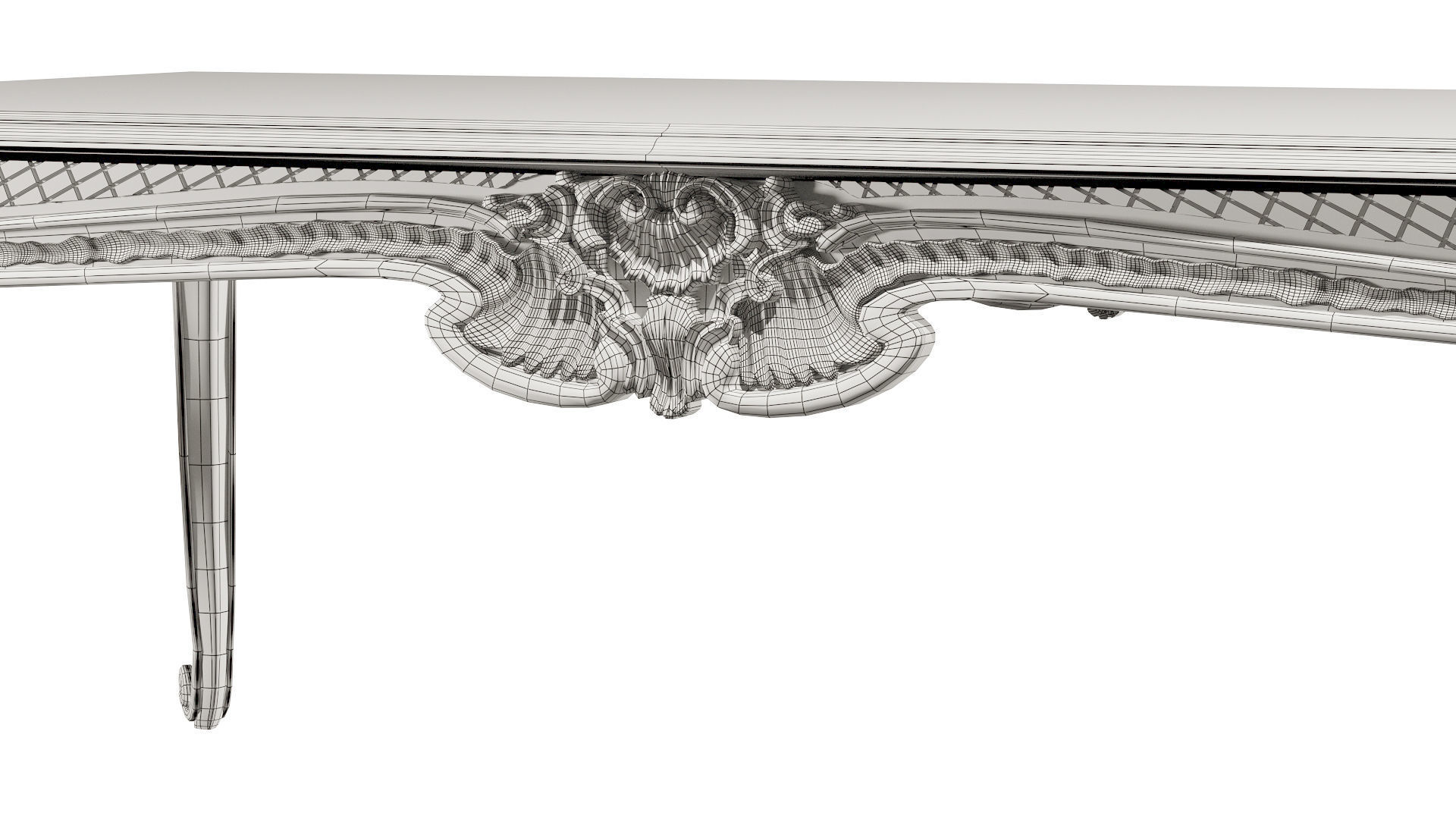 kosovart rococo dining table and chair 3D model_8