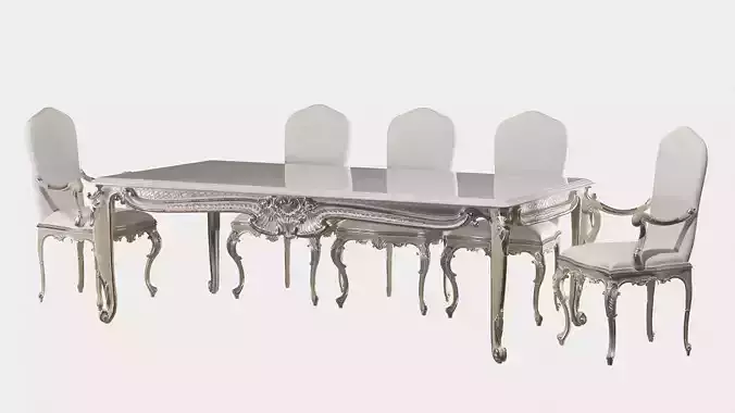 kosovart rococo dining table and chair