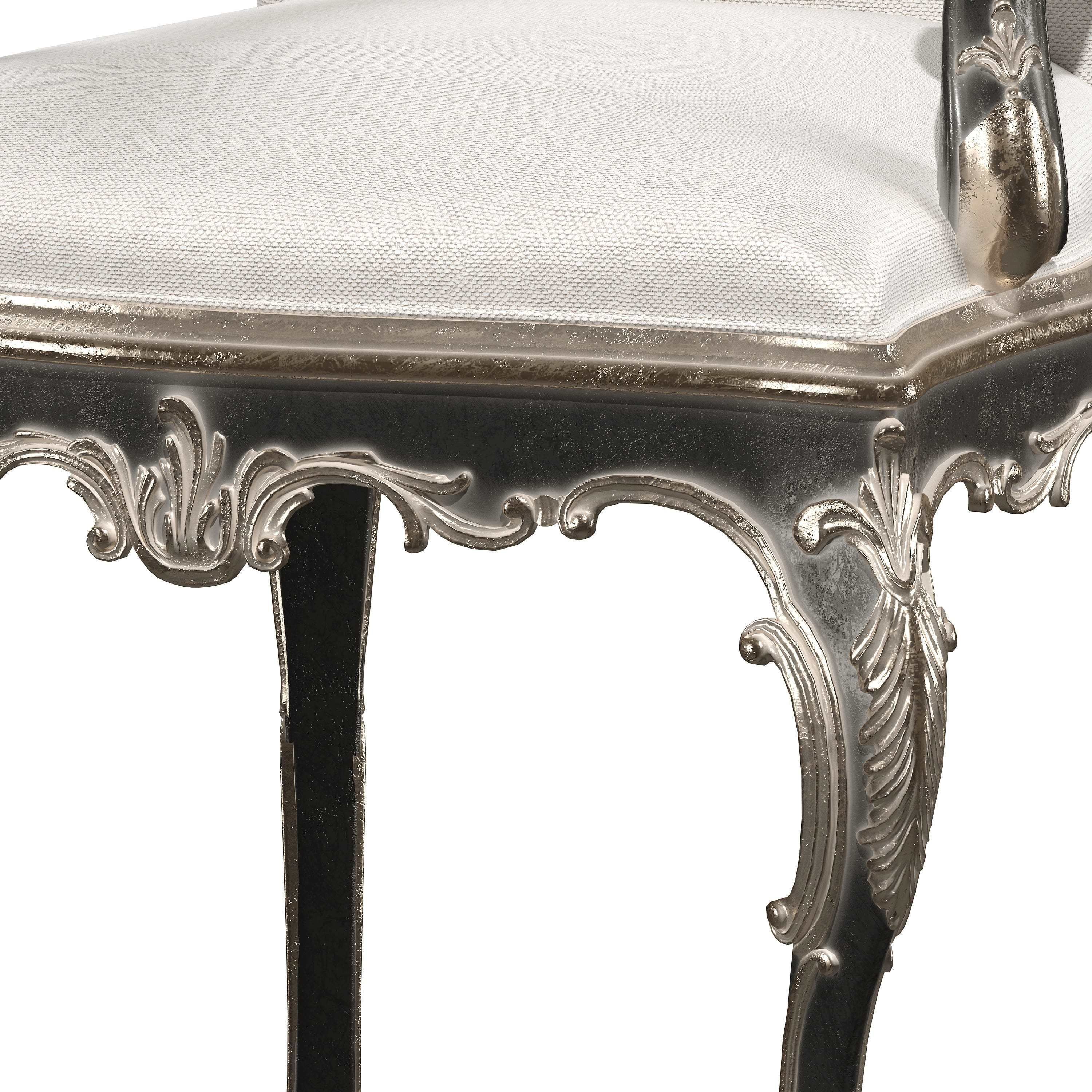 kosovart rococo dining table and chair 3D model_10