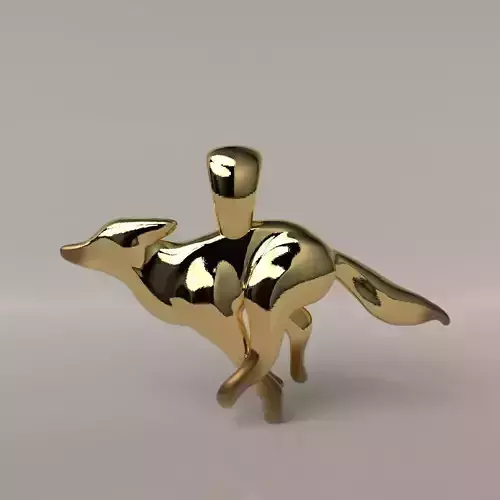 Art Deco Fox Pendant 3D print model