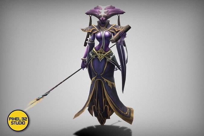 Dungeon Fantasy Monster - Necromancer Woman Low-poly 3D model