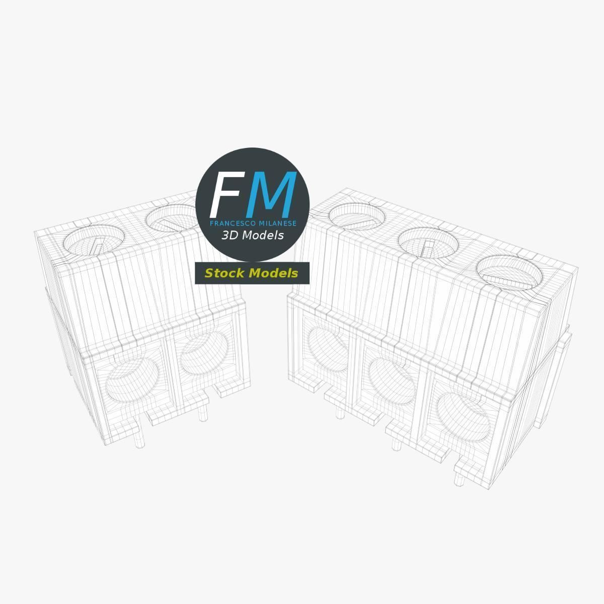 Board mounted screw terminals 3D model_7