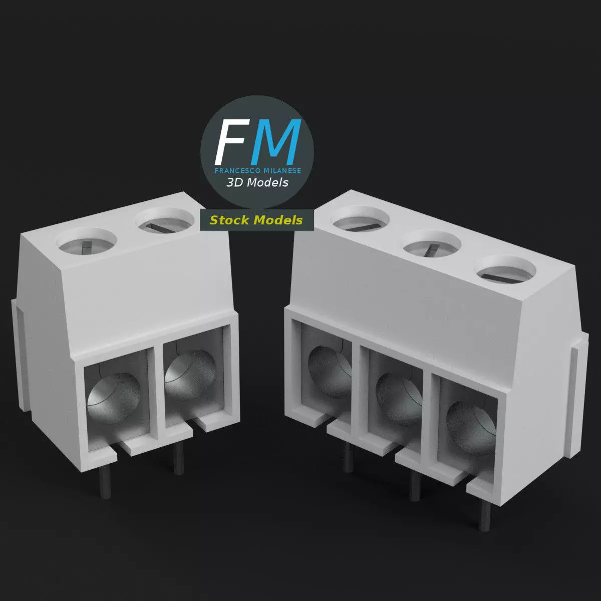 Board mounted screw terminals 3D model_0