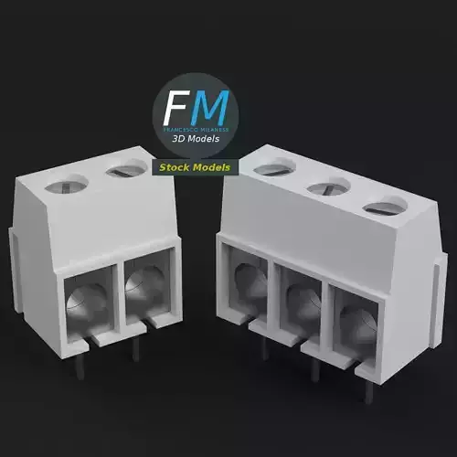 Board mounted screw terminals 3D model
