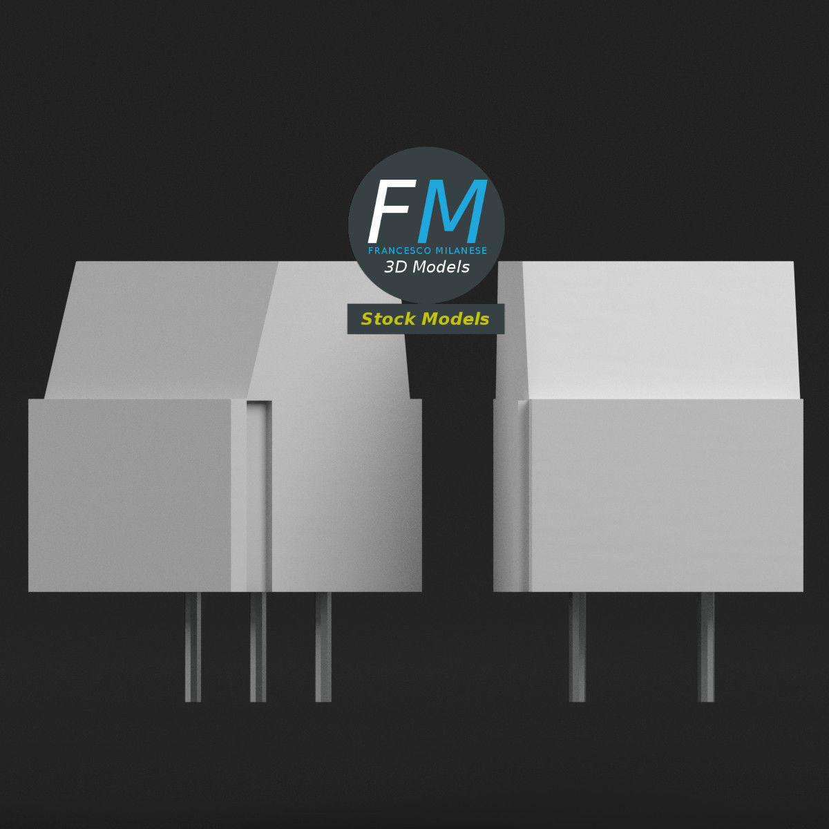 Board mounted screw terminals 3D model_4