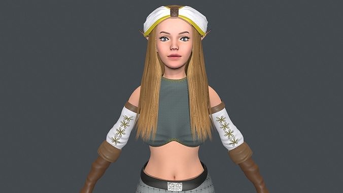 Elf rogue Low-poly 3D model