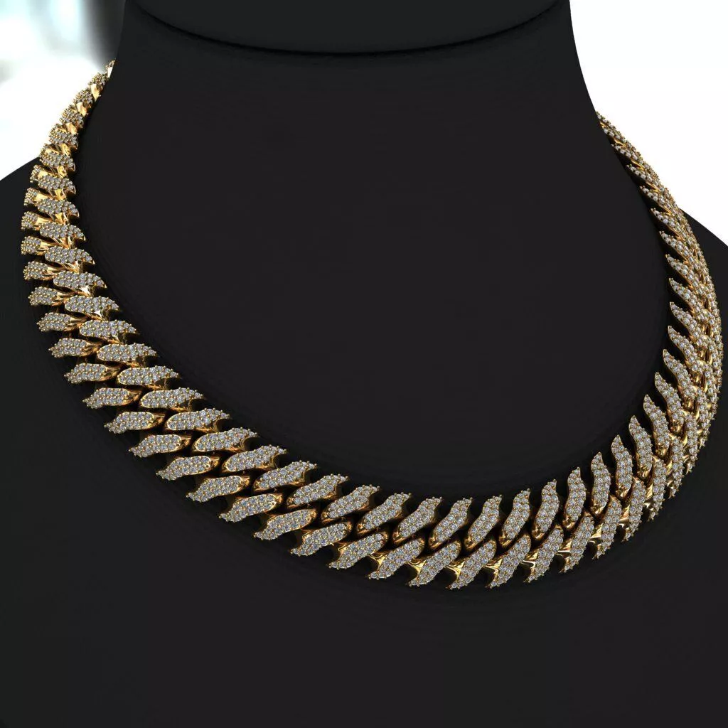 14 MM SPIKED CUBAN FOR YOUR BRACELET OR NECKLACE 3D print model