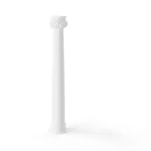 Decorative White Round Pillar With Ornate Top