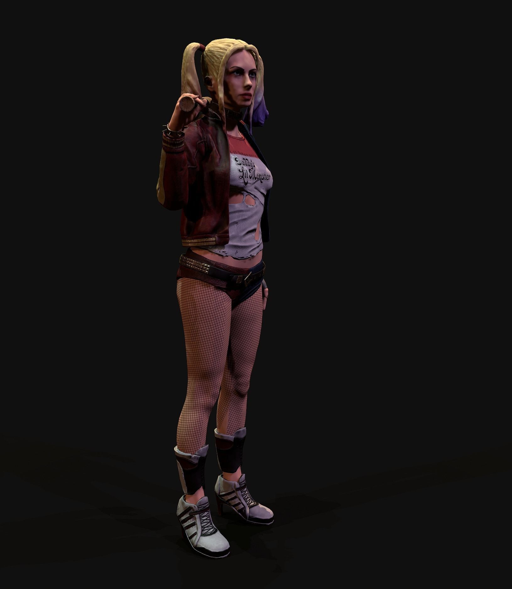 Harley Quinn Low-poly 3D model_5