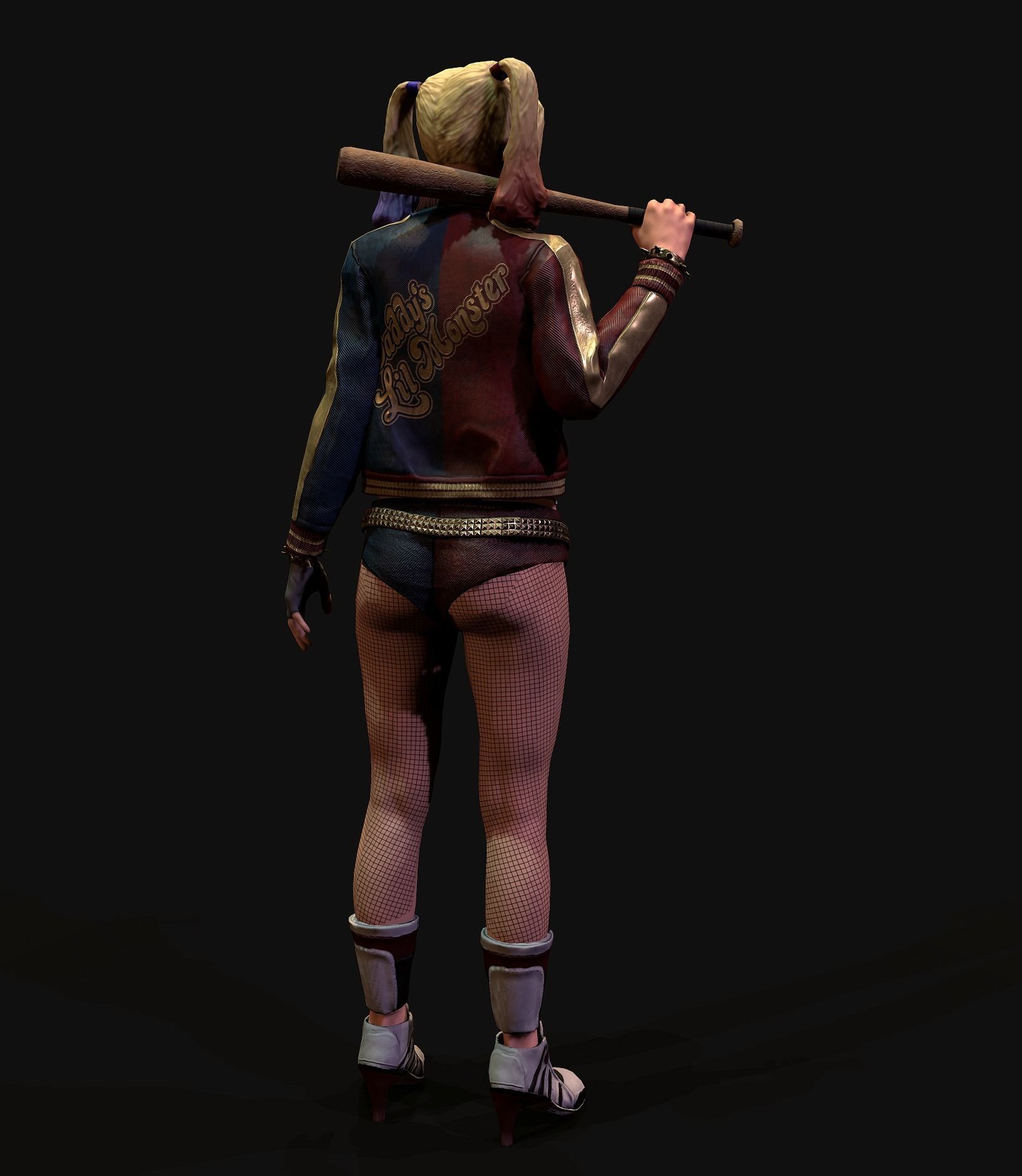 Harley Quinn Low-poly 3D model_7