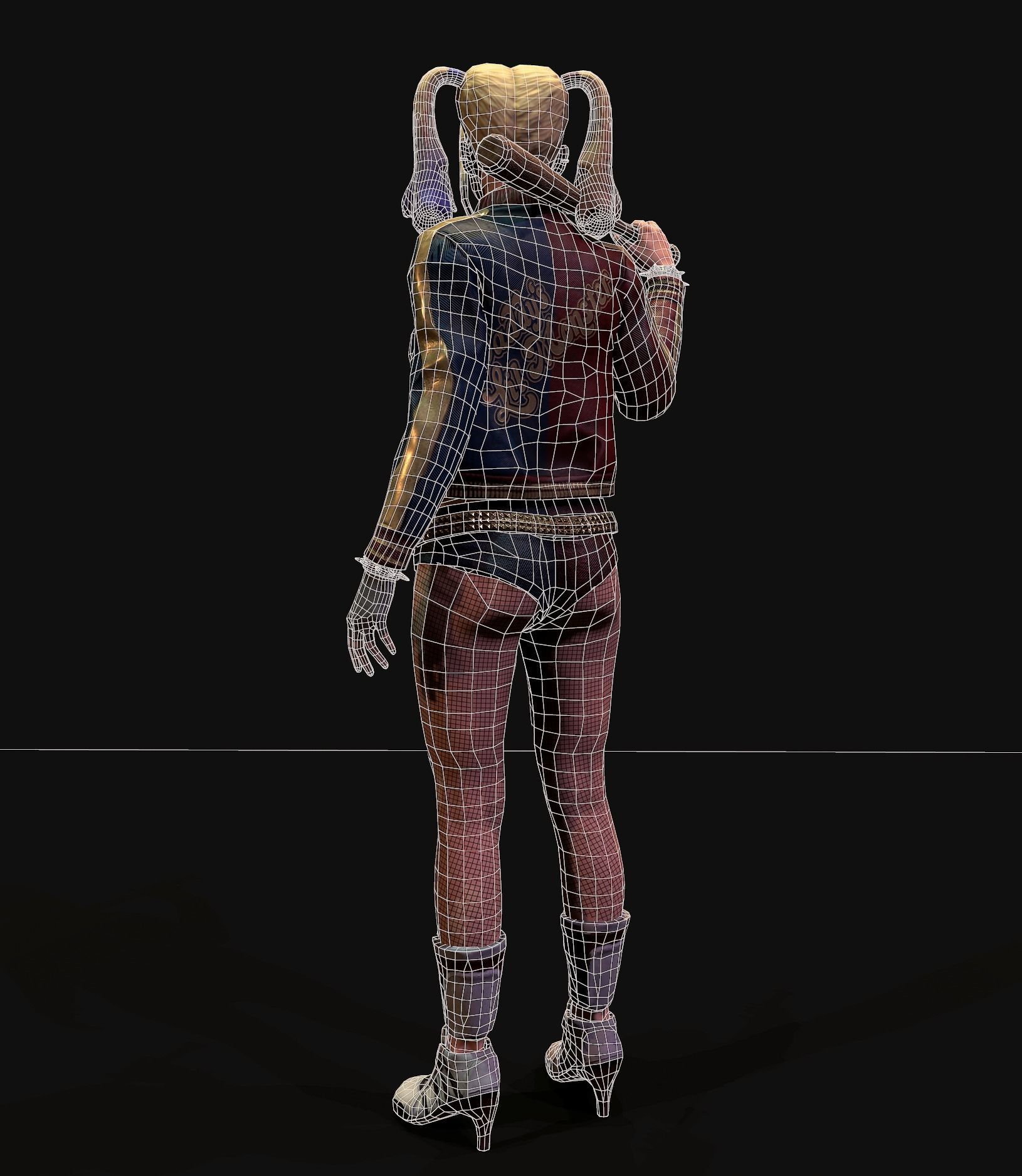 Harley Quinn Low-poly 3D model_15
