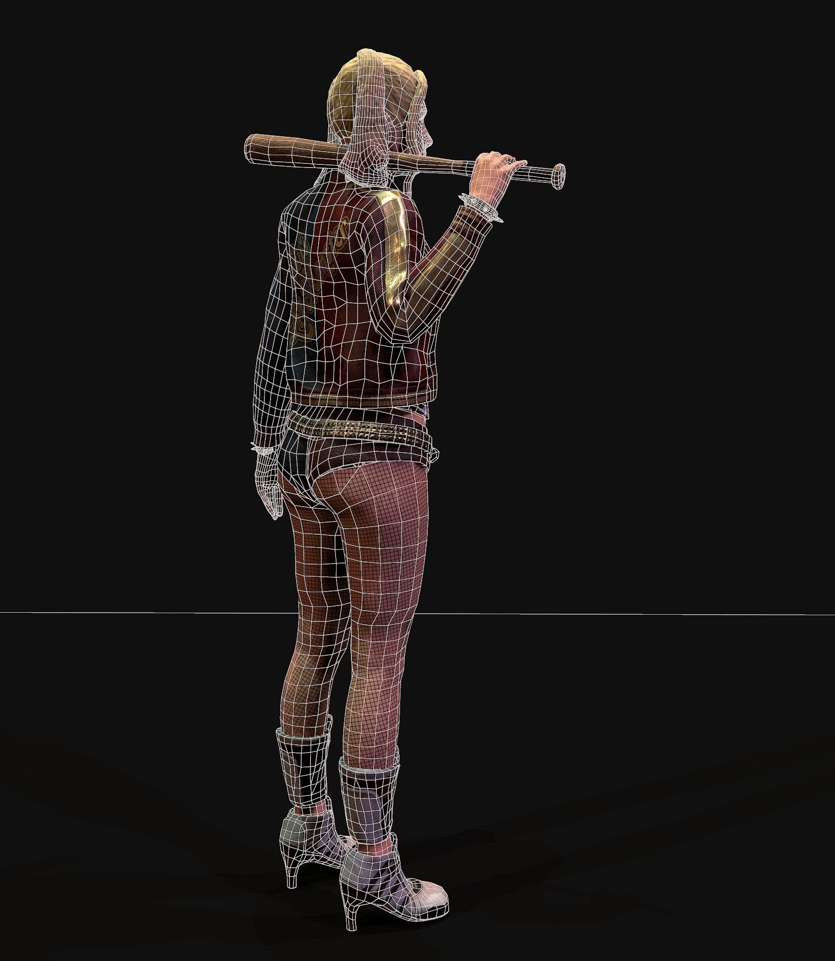 Harley Quinn Low-poly 3D model_13