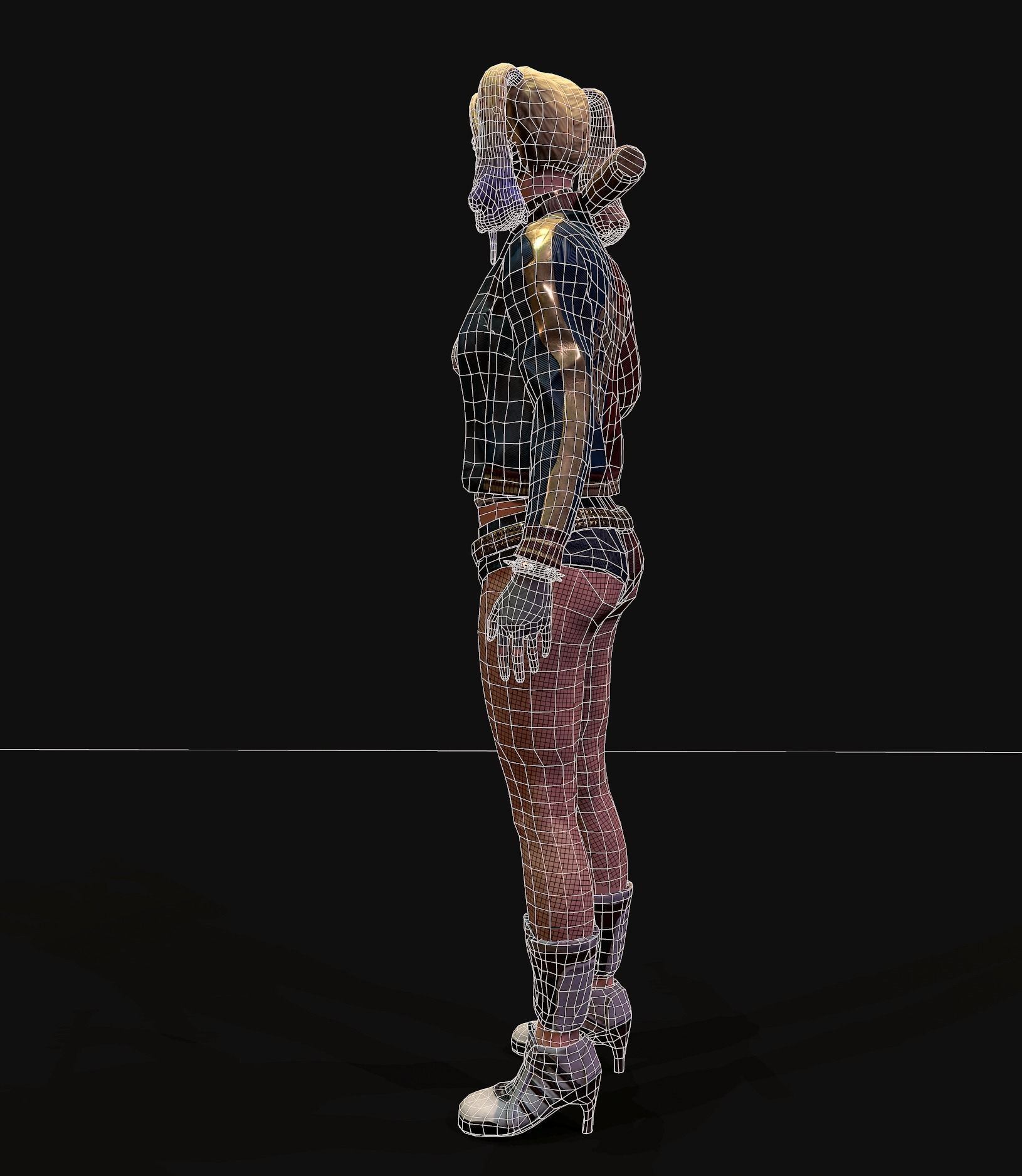 Harley Quinn Low-poly 3D model_16