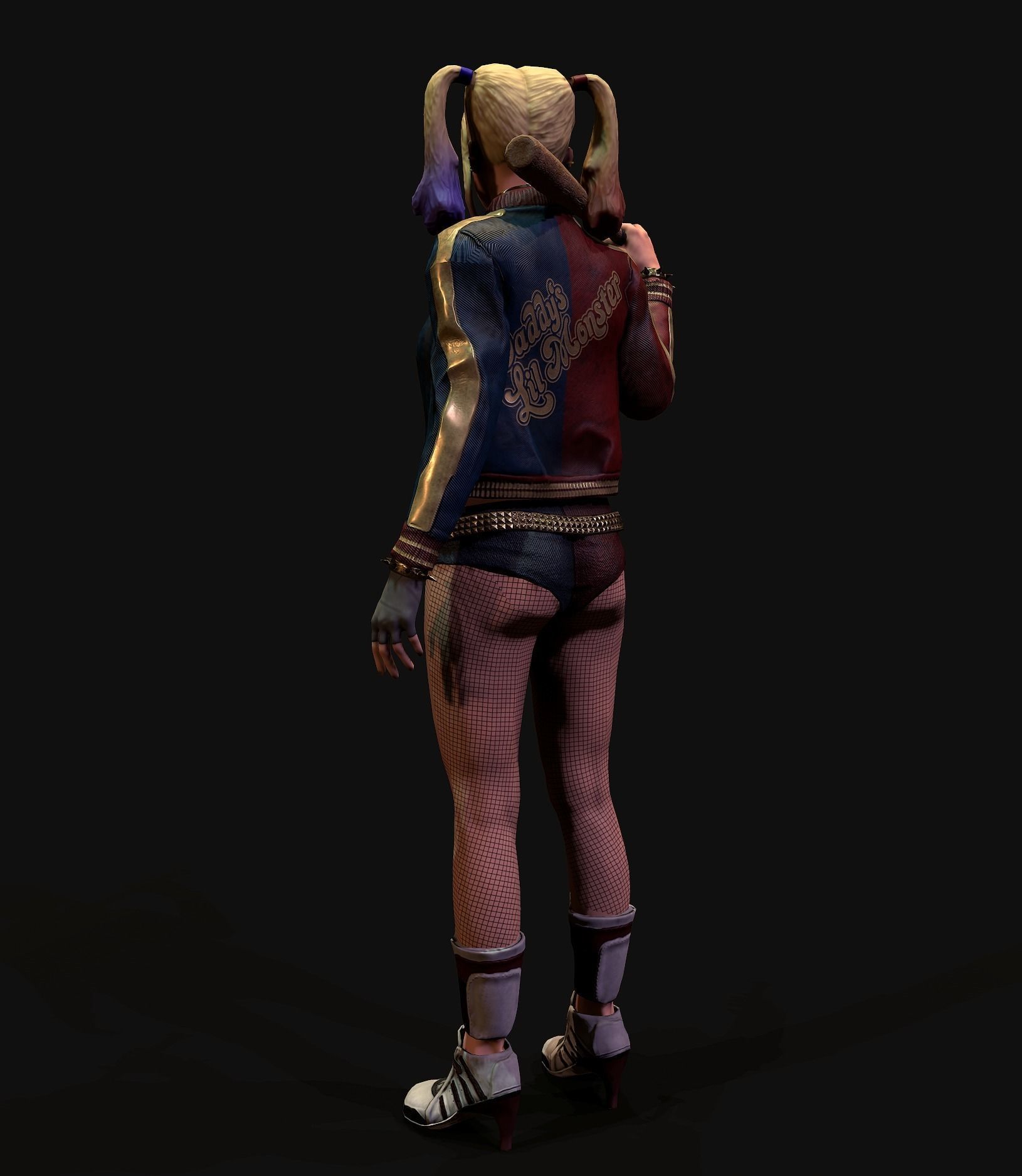 Harley Quinn Low-poly 3D model_8