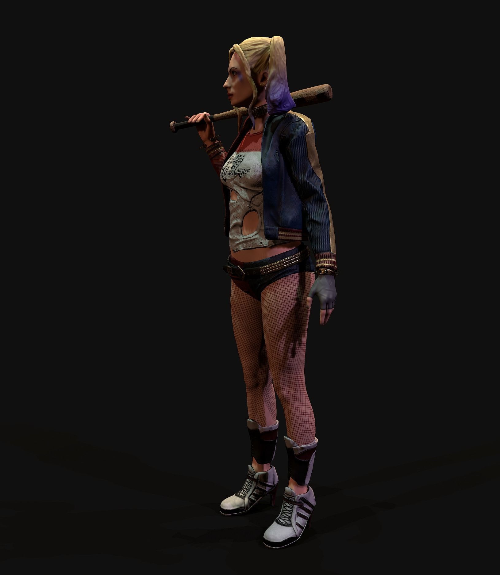 Harley Quinn Low-poly 3D model_9