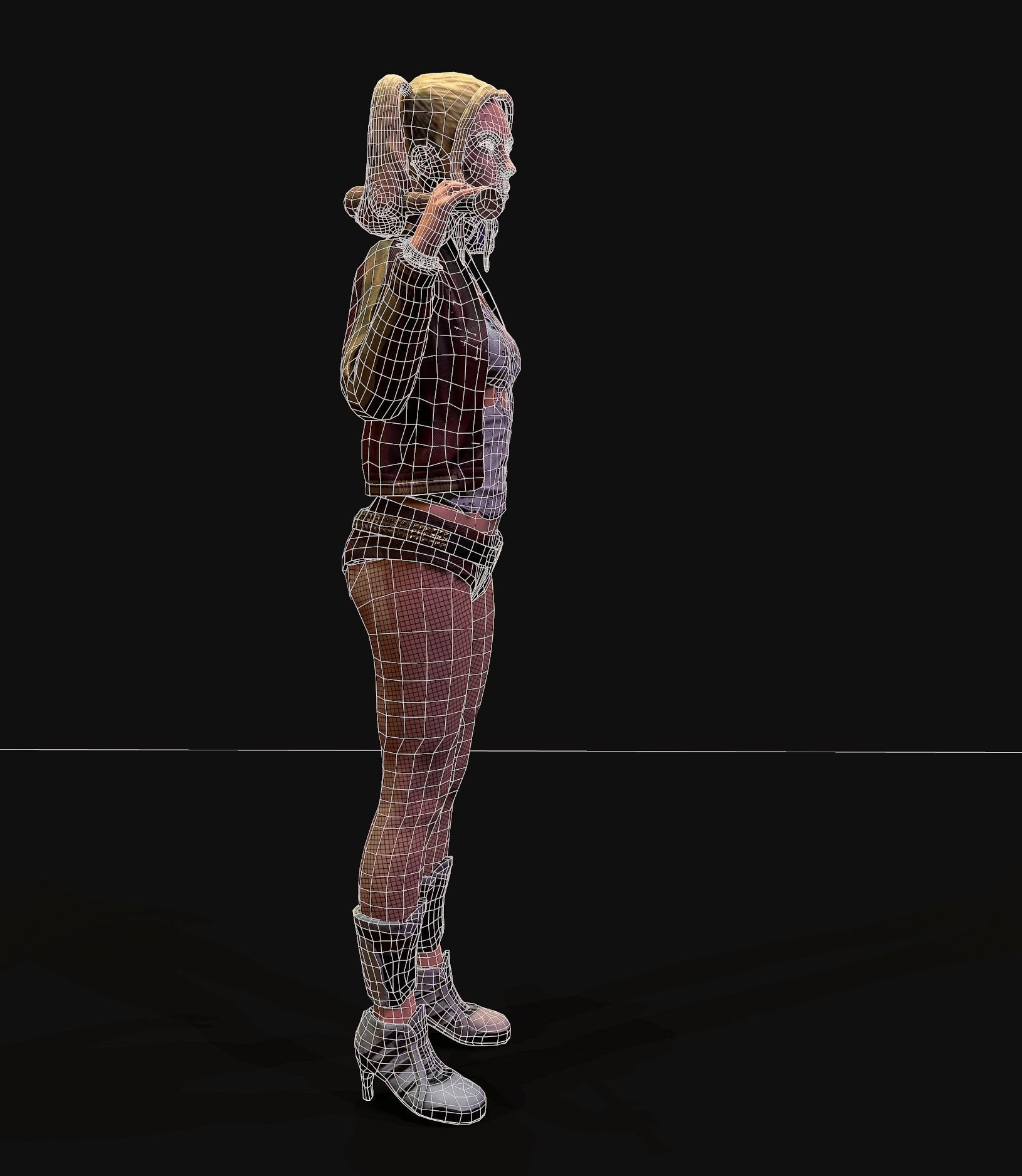Harley Quinn Low-poly 3D model_12