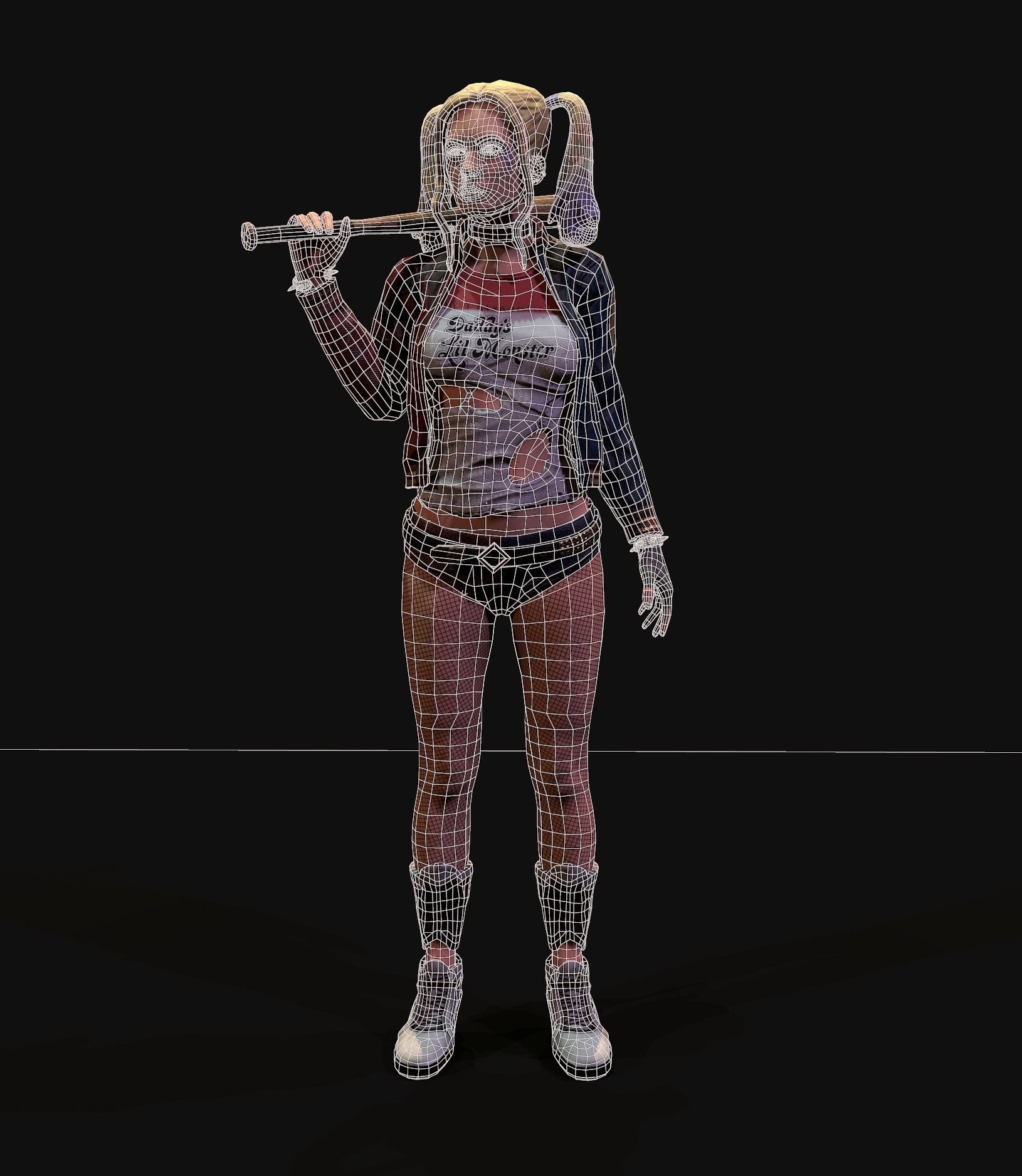 Harley Quinn Low-poly 3D model_10